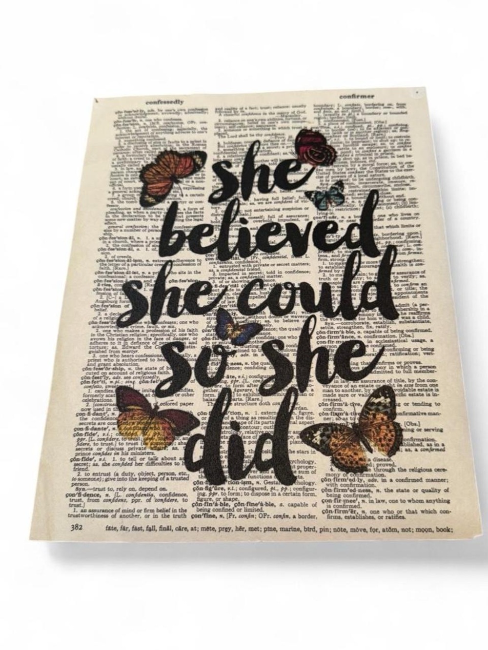 Butterfly “She Believed She Could So She Did” Motivational Room Decor